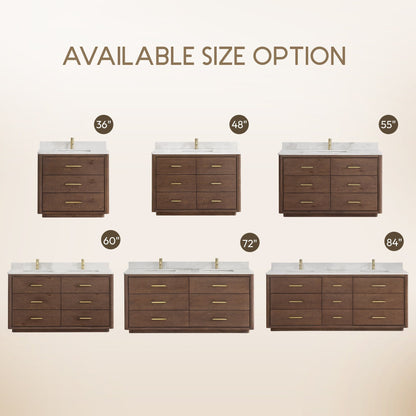 Mobile bagno Porto con piano in pietra di quarzo bianco senza specchio