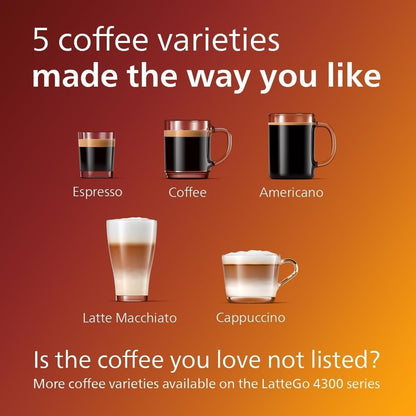Macchina per caffè espresso Premium, 12 caffè caldi/freddi, sistema LatteGo, macinacaffè in ceramica, cromo nero