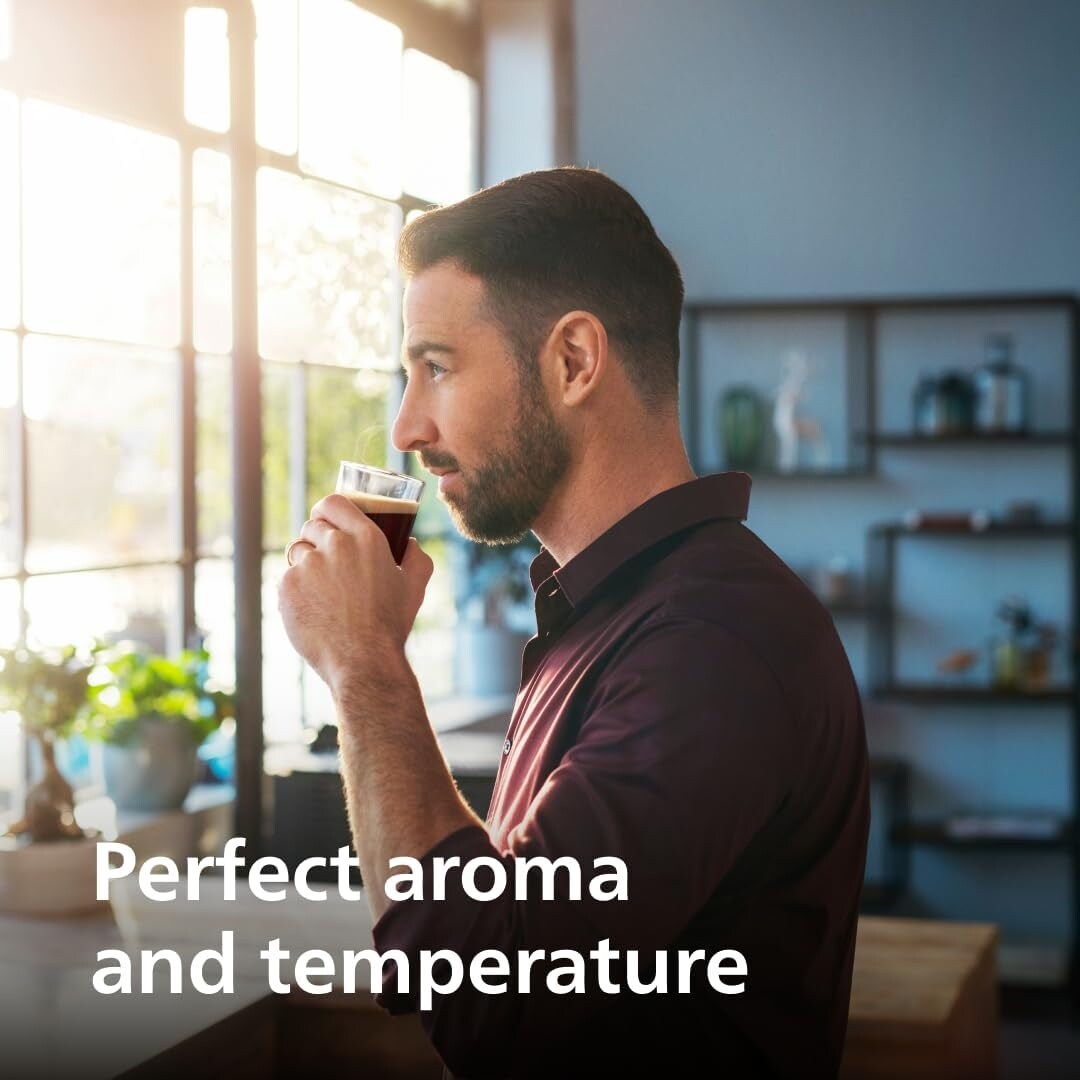 Macchina per caffè espresso Premium, 12 caffè caldi/freddi, sistema LatteGo, macinacaffè in ceramica, cromo nero