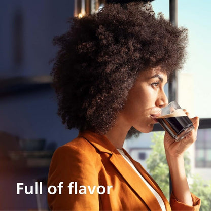 Macchina per caffè espresso Premium, 12 caffè caldi/freddi, sistema LatteGo, macinacaffè in ceramica, cromo nero