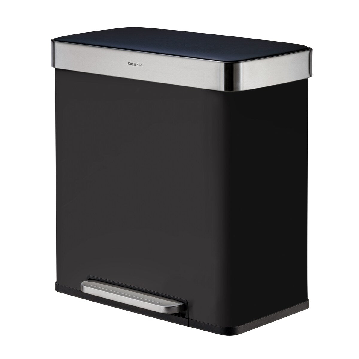 Qualiazero 16 Gal (unità doppia da 8 Gal) Contenitore rettangolare per il riciclaggio - Acciaio inossidabile