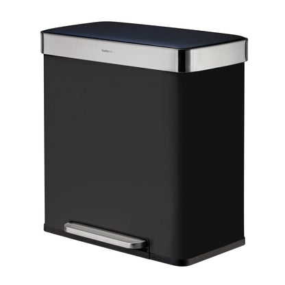 Qualiazero 16 Gal (unità doppia da 8 Gal) Contenitore rettangolare per il riciclaggio - Acciaio inossidabile