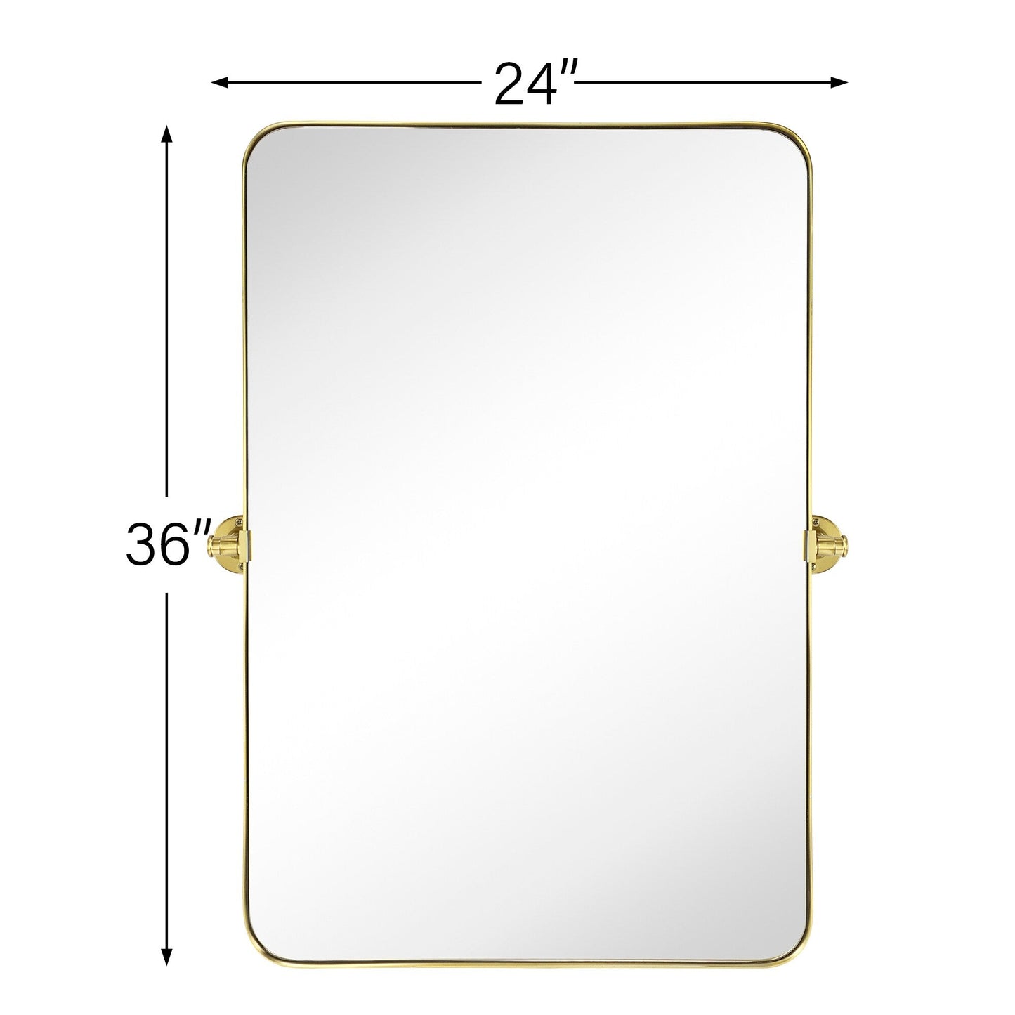 Specchio da parete in metallo girevole e inclinabile rettangolare Jonathan TEHOME