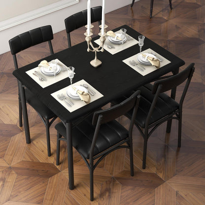 Tavolo da pranzo rettangolare per 4 persone con sedie imbottite