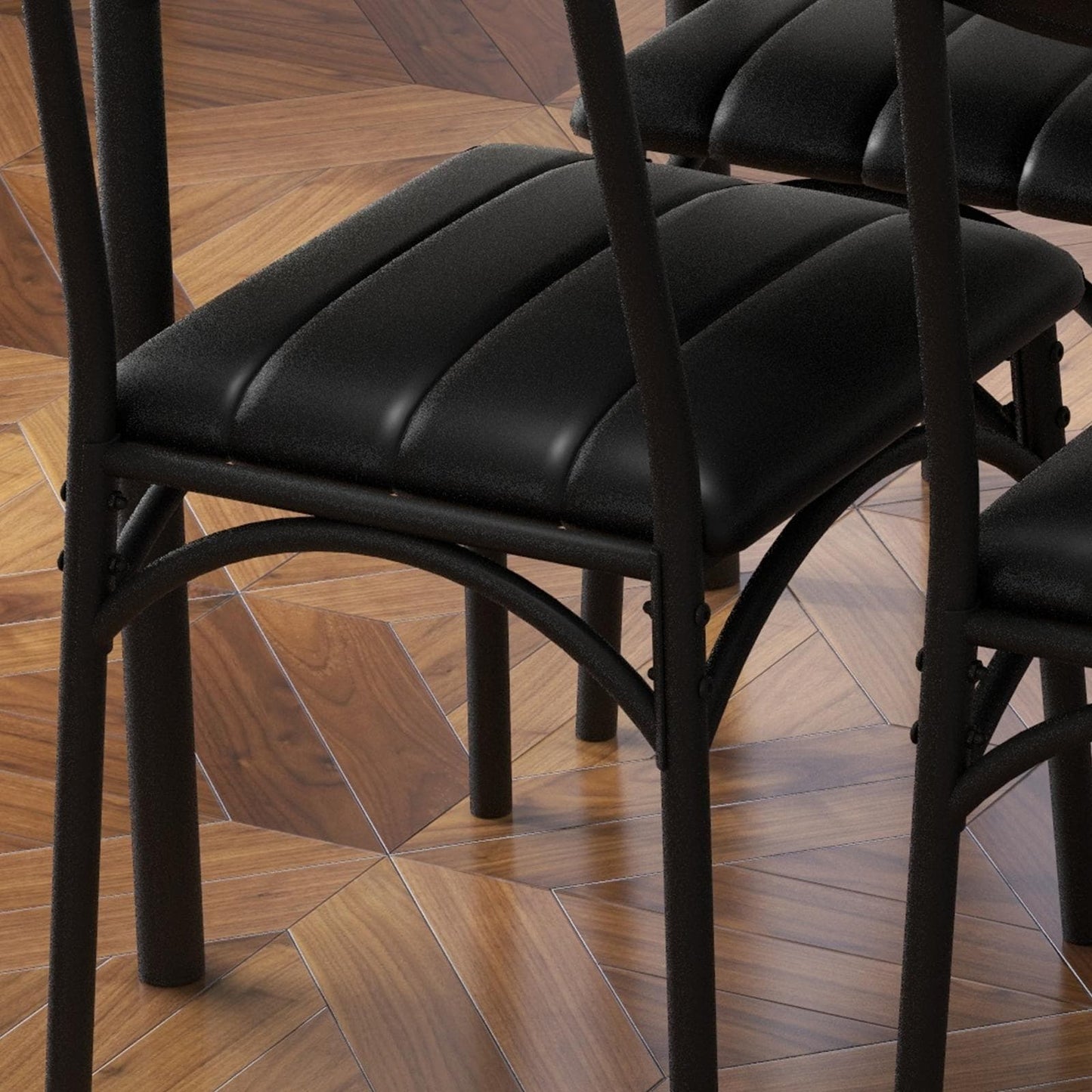 Tavolo da pranzo rettangolare per 4 persone con sedie imbottite