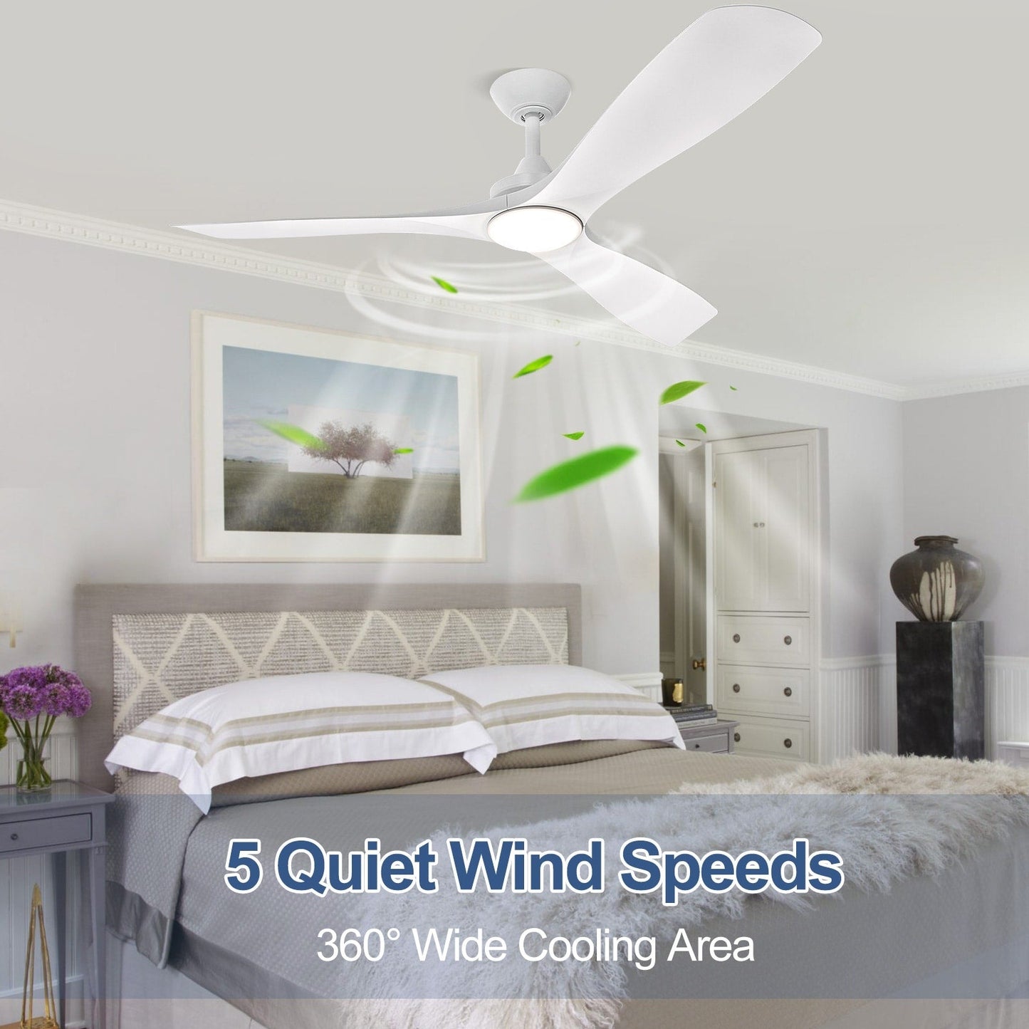 Ventilatore da soffitto con luci a filo e telecomando