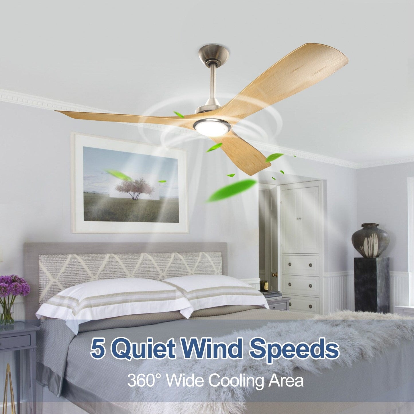 Ventilatore da soffitto con luci a filo e telecomando