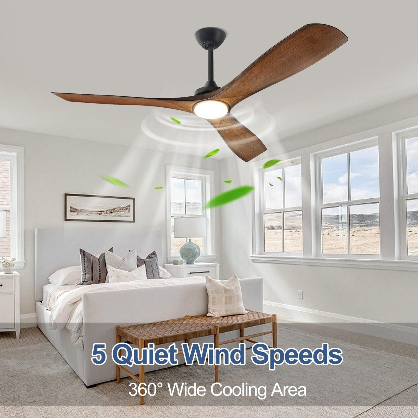 Ventilatore da soffitto con luci a filo e telecomando