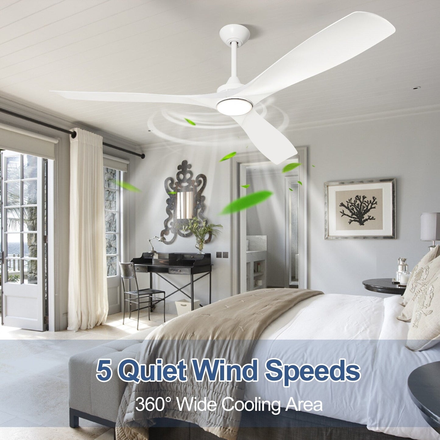 Ventilatore da soffitto con luci a filo e telecomando