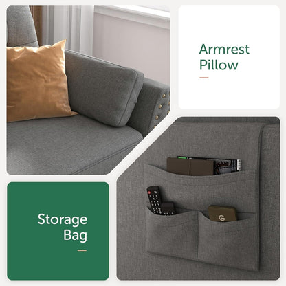 Divano componibile reversibile, divano a L, divano trasformabile, divani a 4 posti, componibile per appartamento, grigio scuro