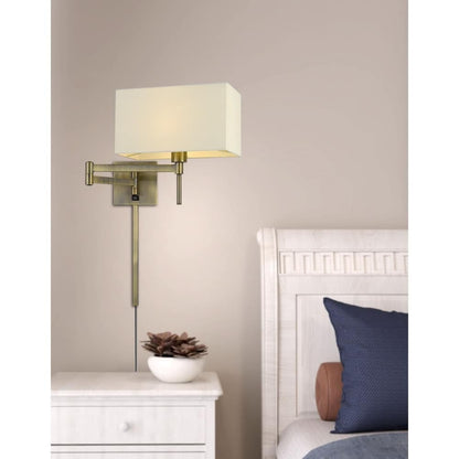 Lampada da lettura con braccio girevole Robson Wall - Ottone anticato