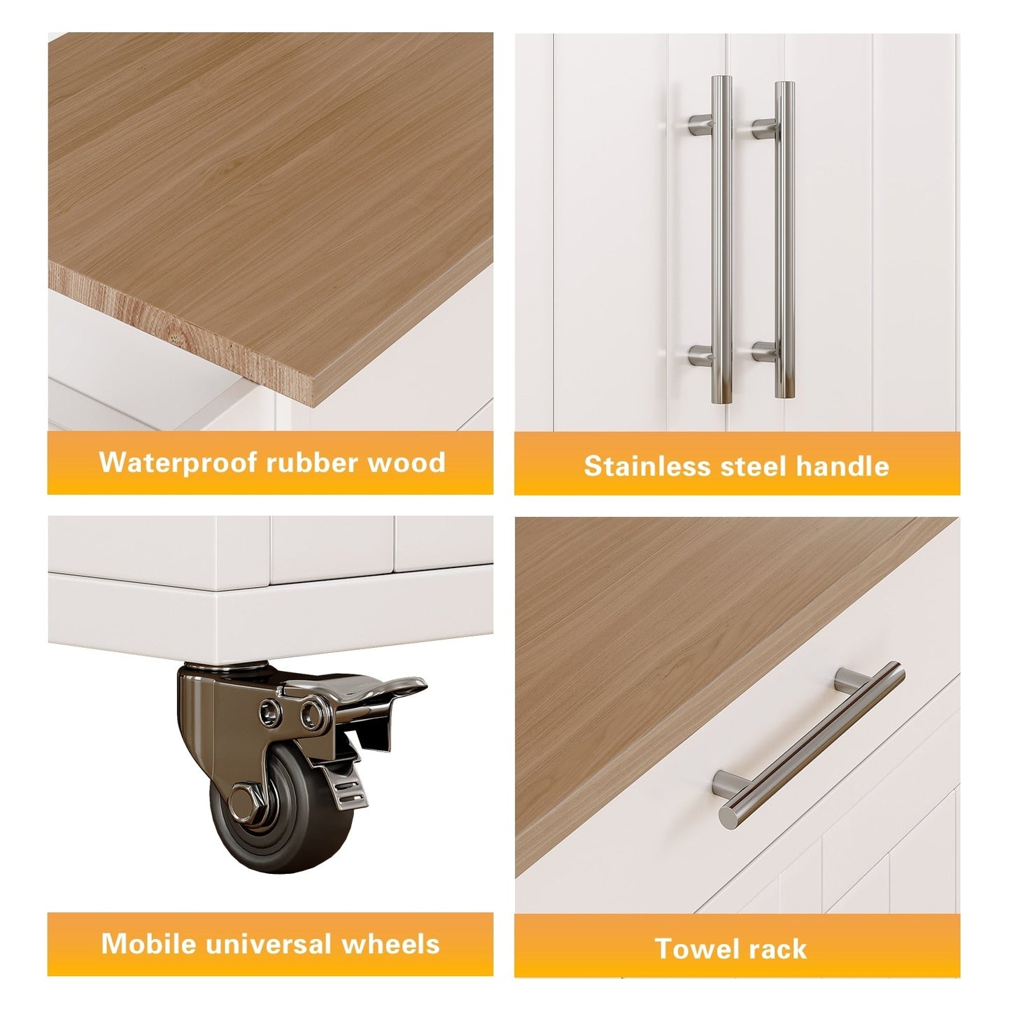 Isola da cucina mobile con mobile contenitore