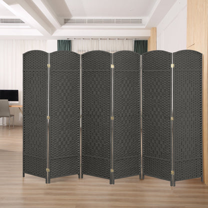 Divisorio per ambienti, divisorio pieghevole in fibra intrecciata, alto 6 piedi, indipendente