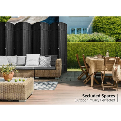 Divisorio per ambienti, divisorio pieghevole per la privacy, parete divisoria alta pieghevole a 8 pannelli - 96" L x 19,50" W x 69" H