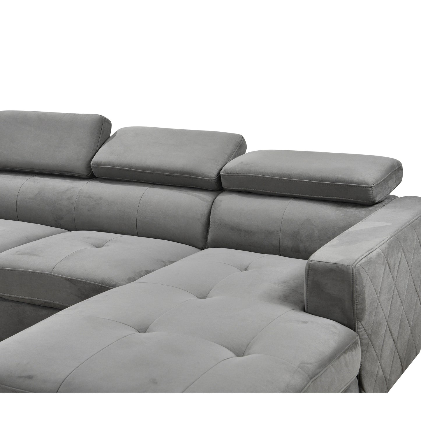 Divano componibile oversize Roomfitters 122 con chaise longue contenitore, divano contemporaneo a 7 posti a forma di U
