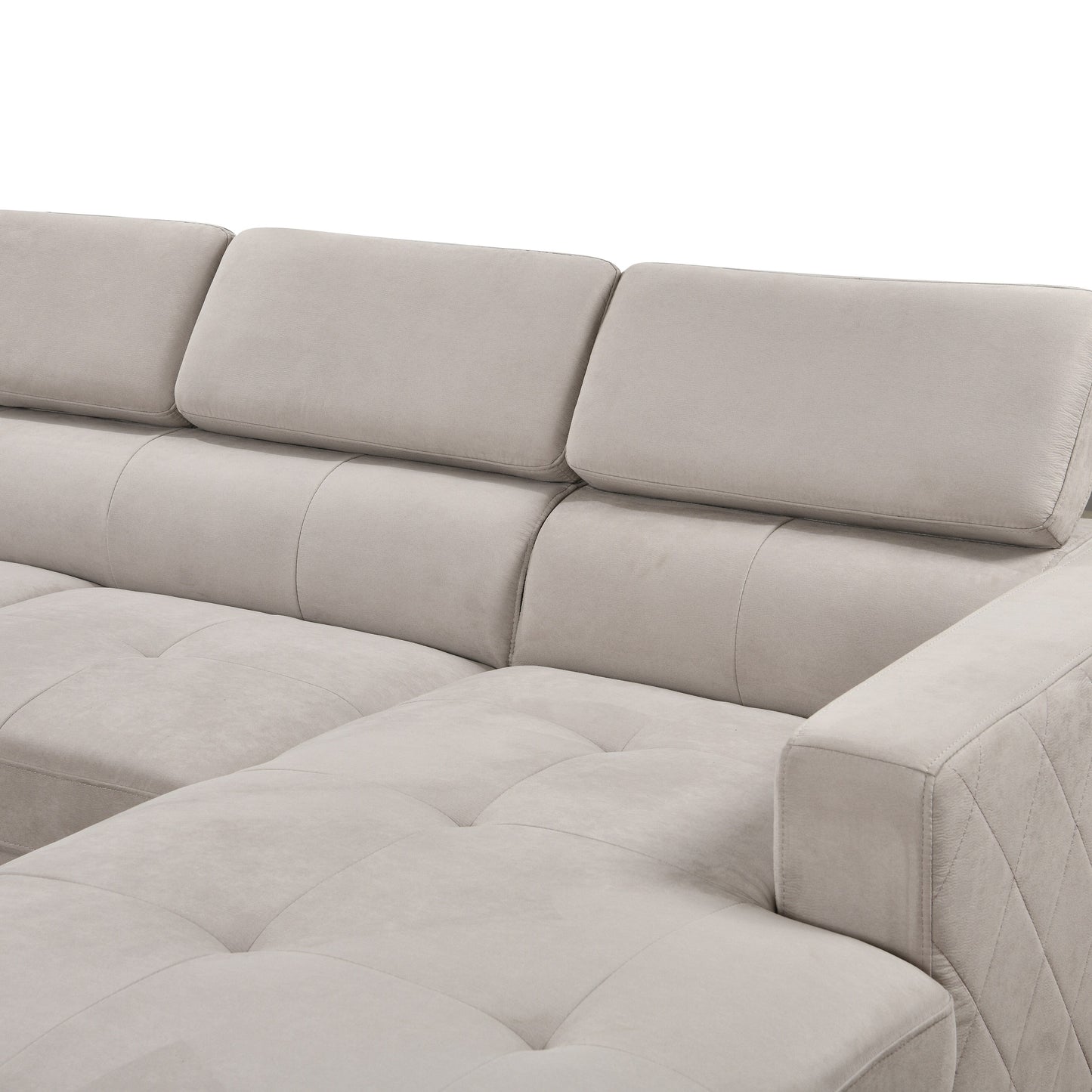 Divano componibile oversize Roomfitters 122 con chaise longue contenitore, divano contemporaneo a 7 posti a forma di U