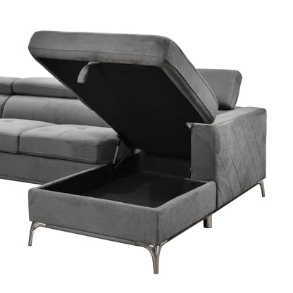 Divano componibile oversize Roomfitters 122 con chaise longue contenitore, divano contemporaneo a 7 posti a forma di U