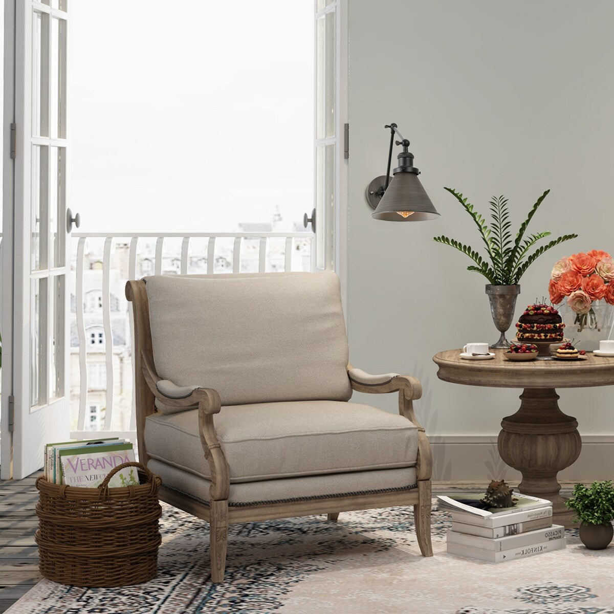 Malryn Set di 2 moderne luci a braccio oscillante regolabili Applique da parete con spina/cablaggio