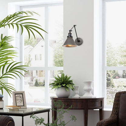 Malryn Set di 2 moderne luci a braccio oscillante regolabili Applique da parete con spina/cablaggio