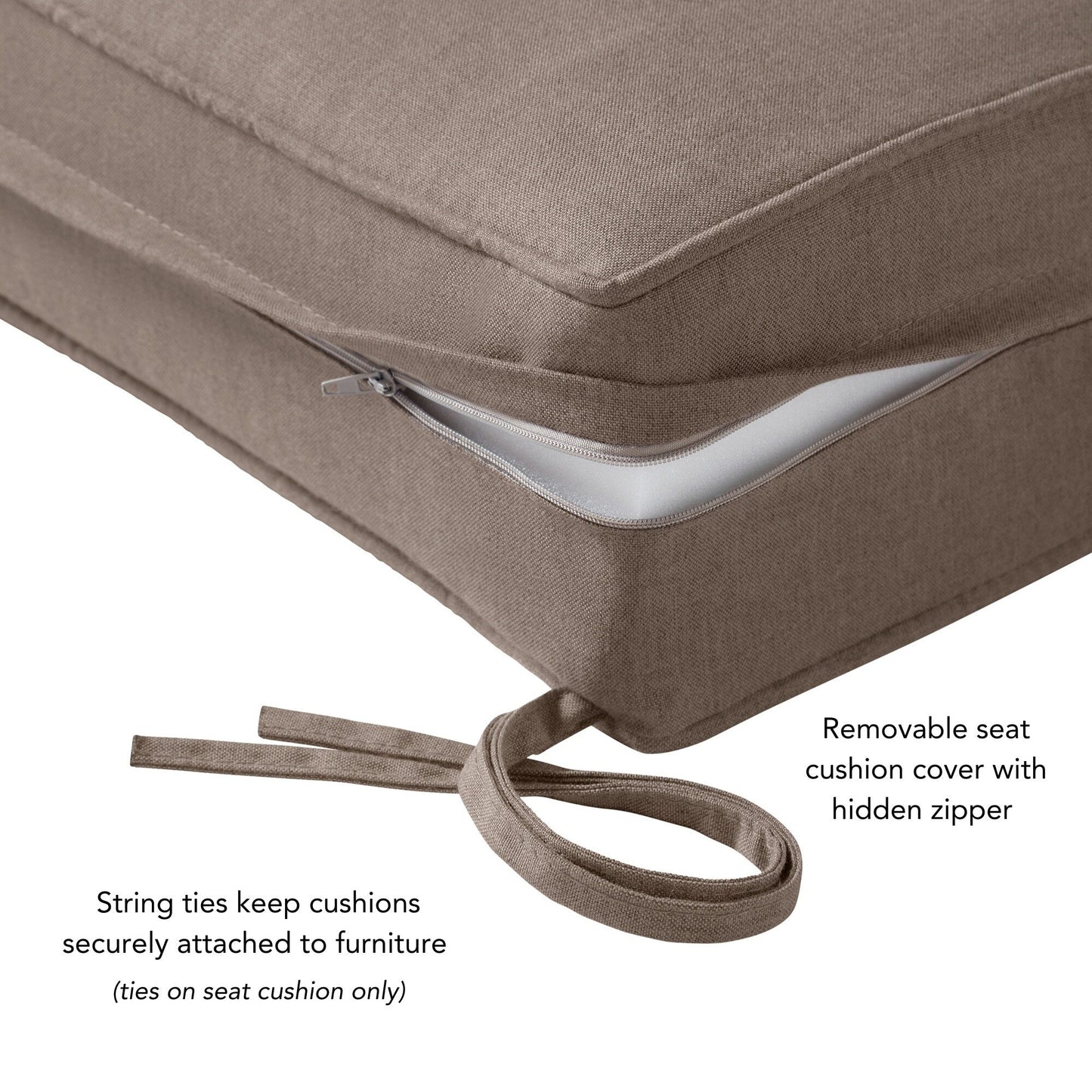 Set di cuscini da esterno Sunbrella Premium da 2 pezzi con seduta profonda