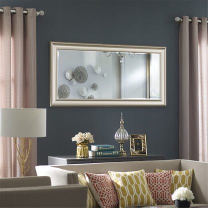 Specchio alto, specchio a figura intera, specchio di grandi dimensioni, cornice liscia in finto legno, specchio rettangolare da parete