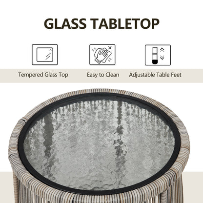 Set da bistrot da conversazione in vimini da esterno, 3 pezzi, set di sedie da giardino in rattan per tutte le stagioni con cuscini