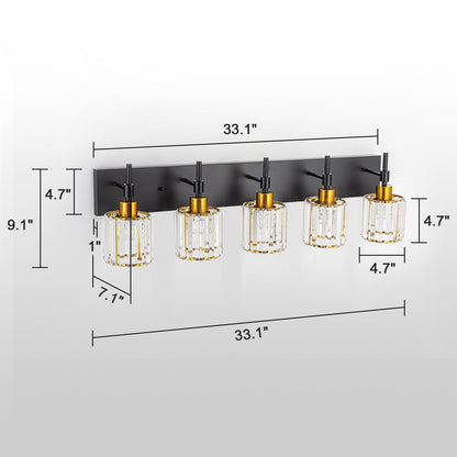 Applique da parete moderne con paralumi in cristallo dimmerabili per il bagno