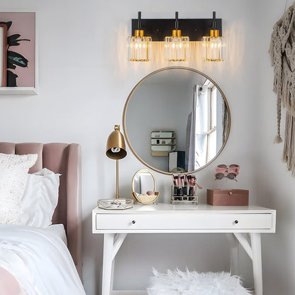 Applique da parete moderne con paralumi in cristallo dimmerabili per il bagno