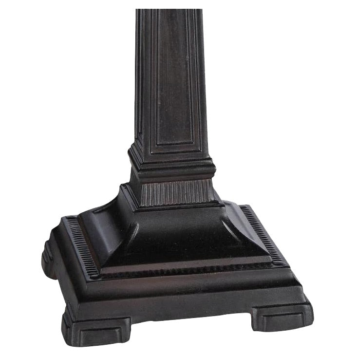 Lampada da tavolo in bronzo antico scuro a 2 luci in stile Tiffany Mission Design