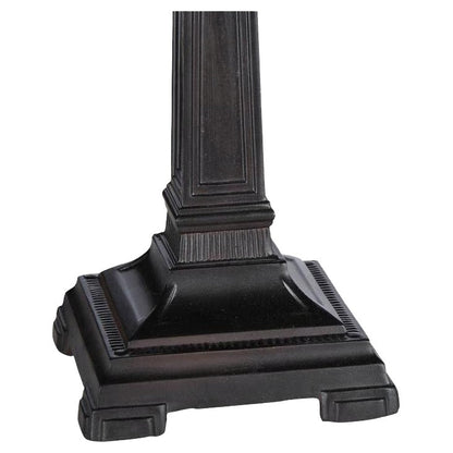 Lampada da tavolo in bronzo antico scuro a 2 luci in stile Tiffany Mission Design