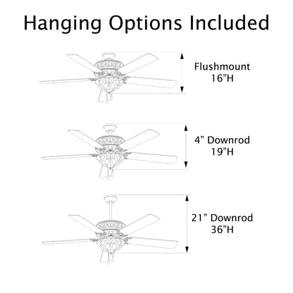 Ventilatore da soffitto Halston in vetro colorato in stile Tiffany - Spice - 52L x 52W x 19H - 52L x 52W x 19H