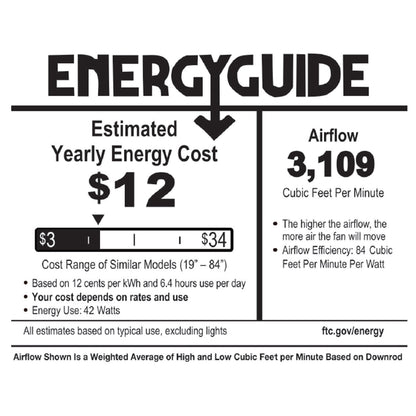 Ventilatore da soffitto Halston in vetro colorato in stile Tiffany - Spice - 52L x 52W x 19H - 52L x 52W x 19H