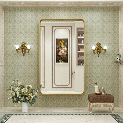 Specchio da parete per bagno moderno con struttura in metallo TokeShimi