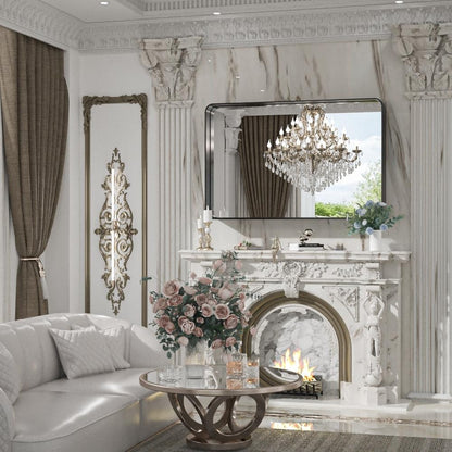 Specchio da parete per bagno moderno con struttura in metallo TokeShimi