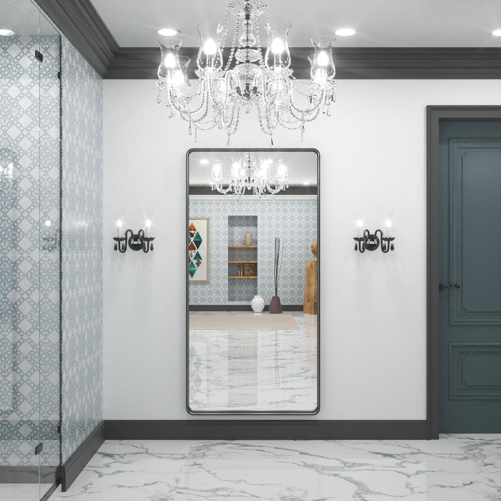 Specchio da parete per bagno moderno con struttura in metallo TokeShimi