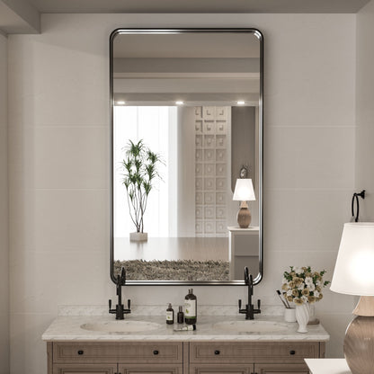 Specchio da parete per bagno moderno con struttura in metallo TokeShimi