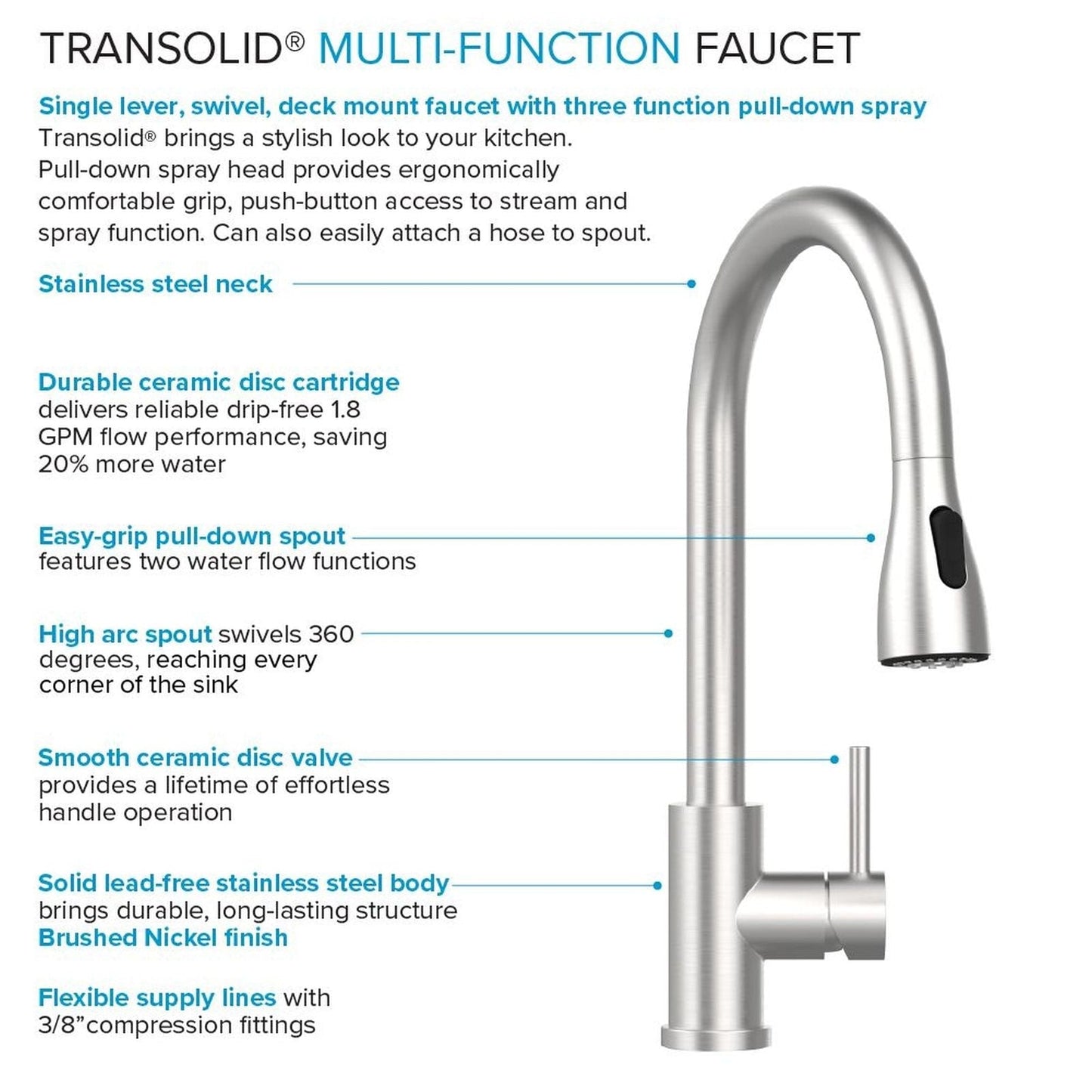 Lavandino e mobiletto per lavanderia in acciaio inossidabile Transolid EWS-2422S 24 pollici L x 22 pollici P x 35 pollici A - 24 pollici x 22 pollici