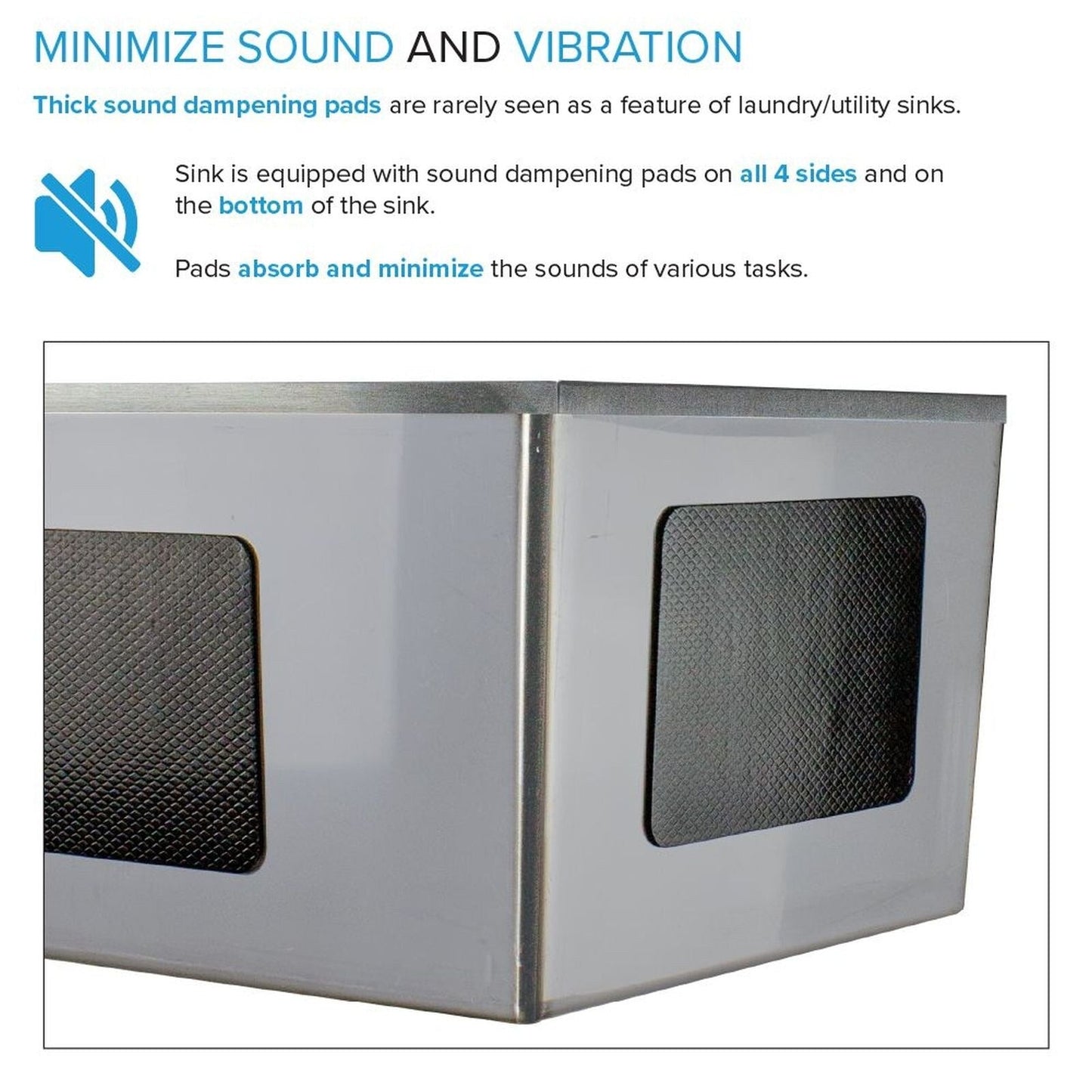 Lavandino e mobiletto per lavanderia in acciaio inossidabile Transolid EWS-2422S 24 pollici L x 22 pollici P x 35 pollici A - 24 pollici x 22 pollici