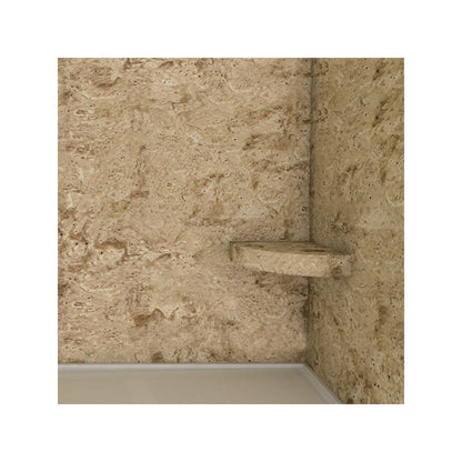Sedile angolare per doccia Transolid Studio da 14 pollici x 14 pollici in superficie solida, montaggio a parete - 14,5 x 14,25 x 3
