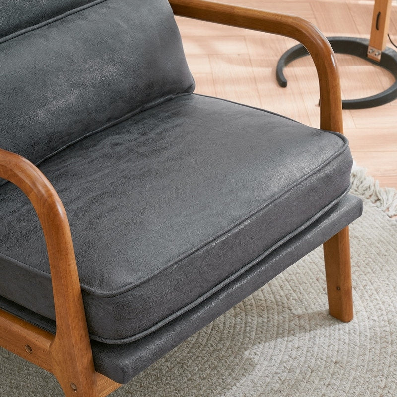 Poltrona imbottita moderna di metà secolo