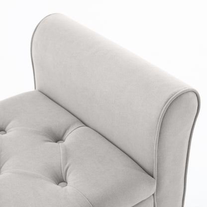 Panca contenitore imbottita, panca con braccioli, panca d'ingresso con piano ribaltabile trapuntato, 50,4 pollici