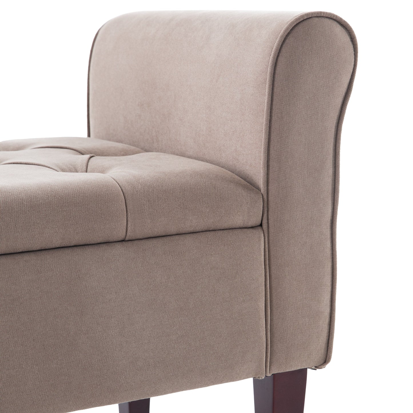 Panca contenitore imbottita, panca con braccioli, panca d'ingresso con piano ribaltabile trapuntato, 50,4 pollici