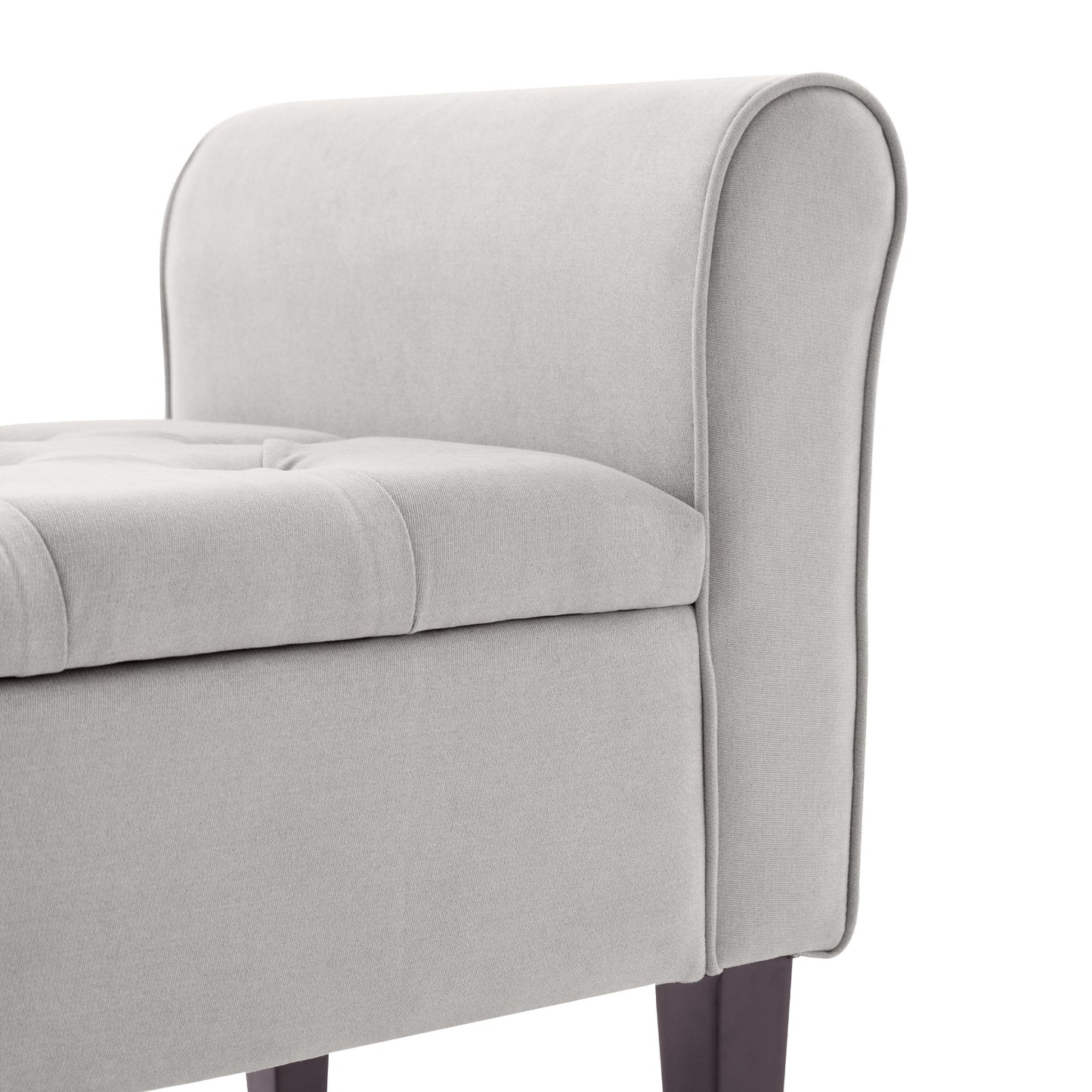 Panca contenitore imbottita, panca con braccioli, panca d'ingresso con piano ribaltabile trapuntato, 50,4 pollici