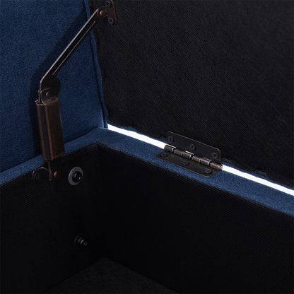 Panca contenitore imbottita, panca con braccioli, panca d'ingresso con piano ribaltabile trapuntato, 50,4 pollici