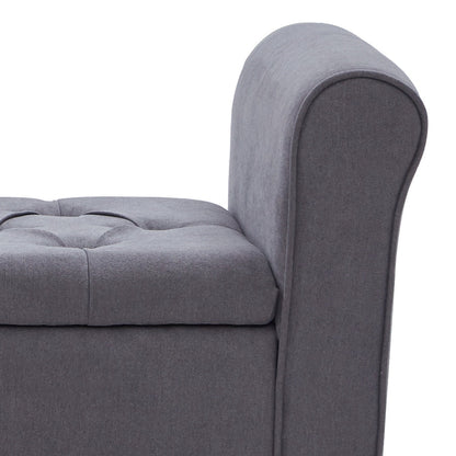 Panca contenitore imbottita, panca con braccioli, panca d'ingresso con piano ribaltabile trapuntato, 50,4 pollici