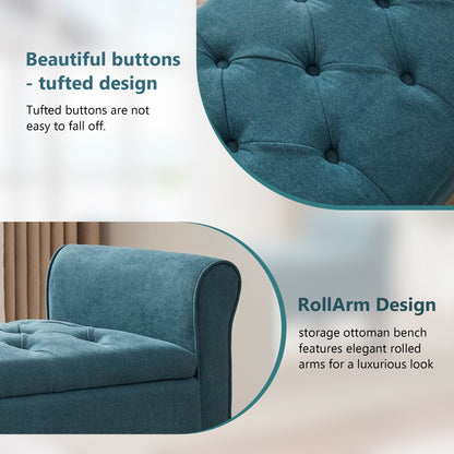 Panca contenitore imbottita, panca con braccioli, panca d'ingresso con piano ribaltabile trapuntato, 50,4 pollici