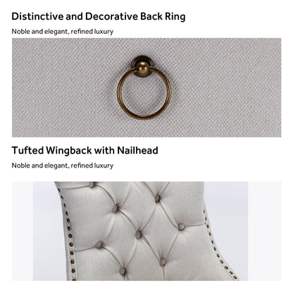 Sedia da pranzo imbottita in velluto trapuntato con gambe in legno massello, set da 6