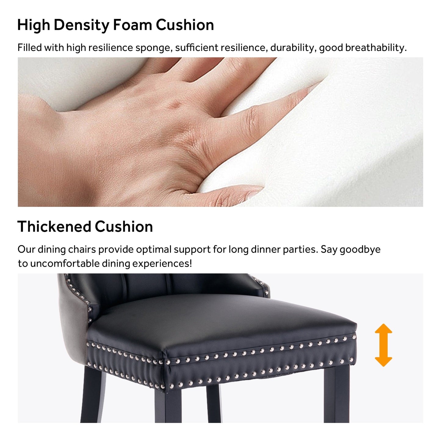 Sedia da pranzo imbottita in velluto trapuntato con gambe in legno massello, set da 6