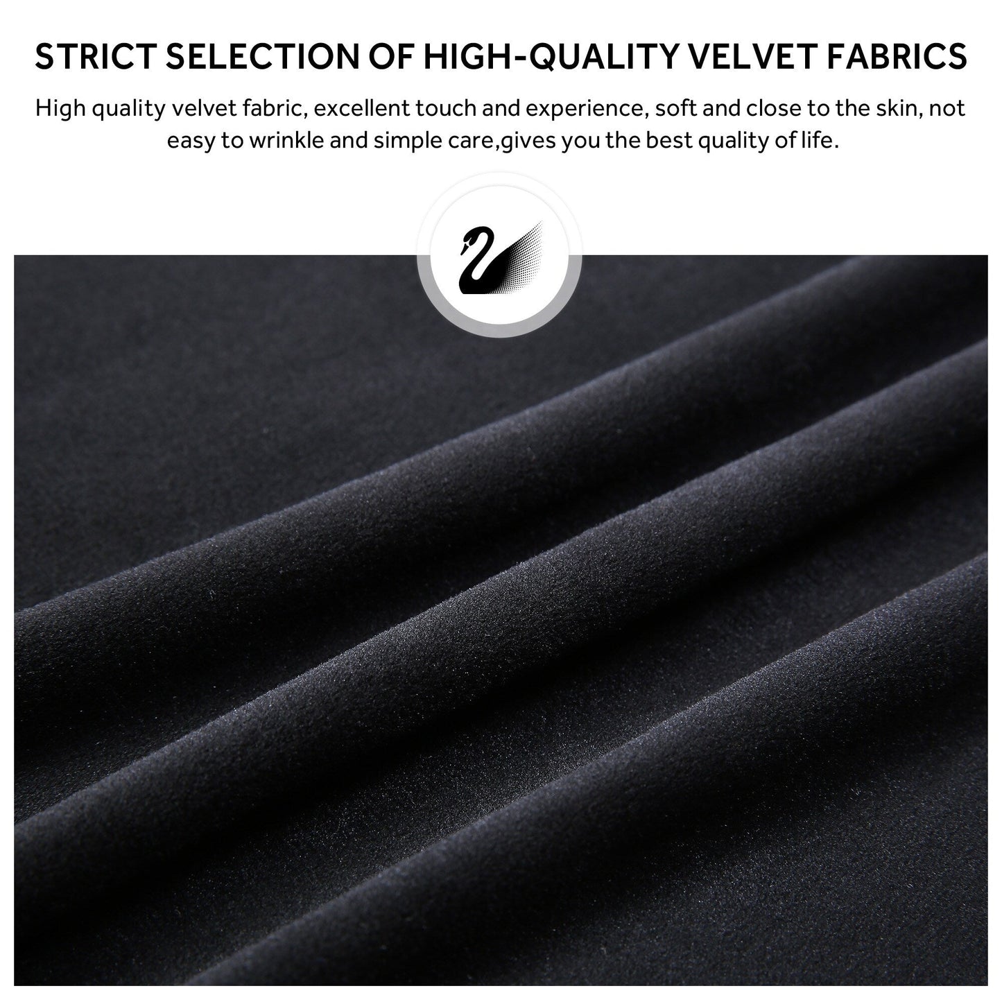 Sedia da pranzo imbottita in velluto trapuntato con gambe in legno massello, set da 6