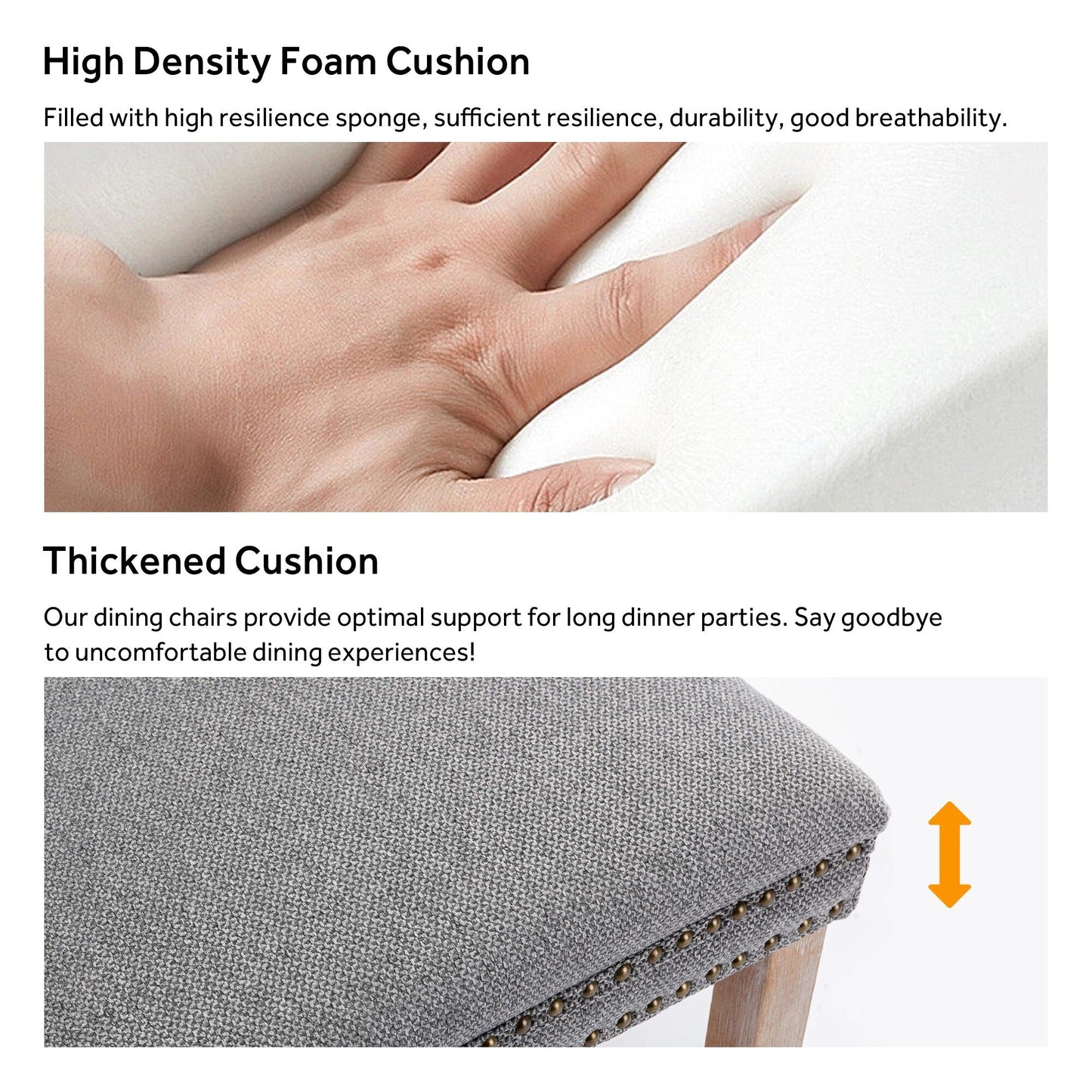 Sedia da pranzo imbottita in velluto trapuntato con gambe in legno massello, set da 6